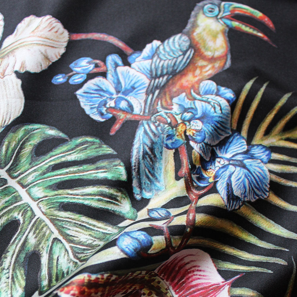 Foulard Lalique By Ginny Litscher Dessin Jungle Noir