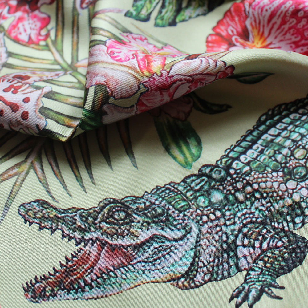 Foulard Lalique By Ginny Litscher Dessin Jungle Vert Clair