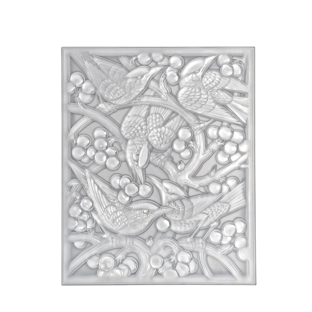 Merles et Raisins Head Down decorative panel – Lalique France