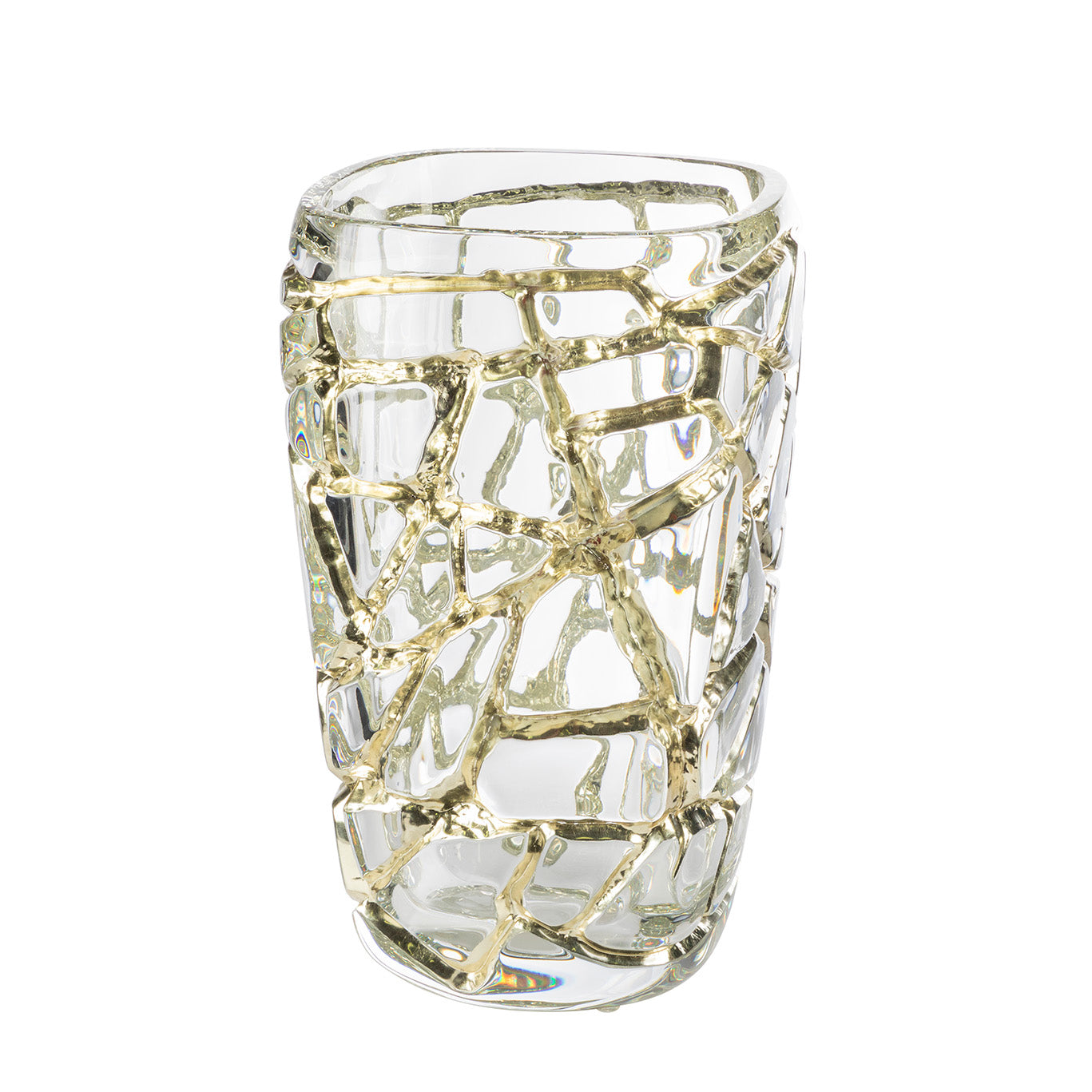 Vase Magnitude grand modèle à la feuille d'or blanc