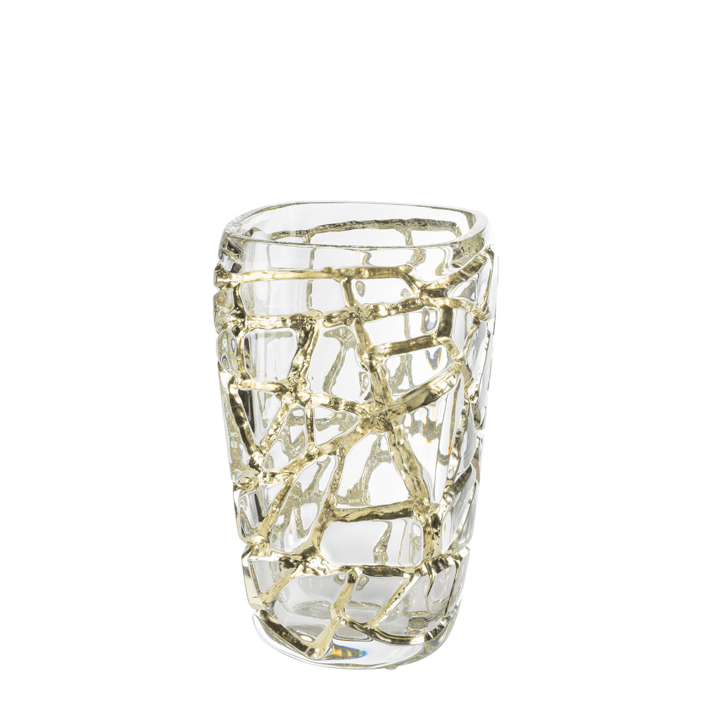 Vase Magnitude grand modèle à la feuille d'or blanc