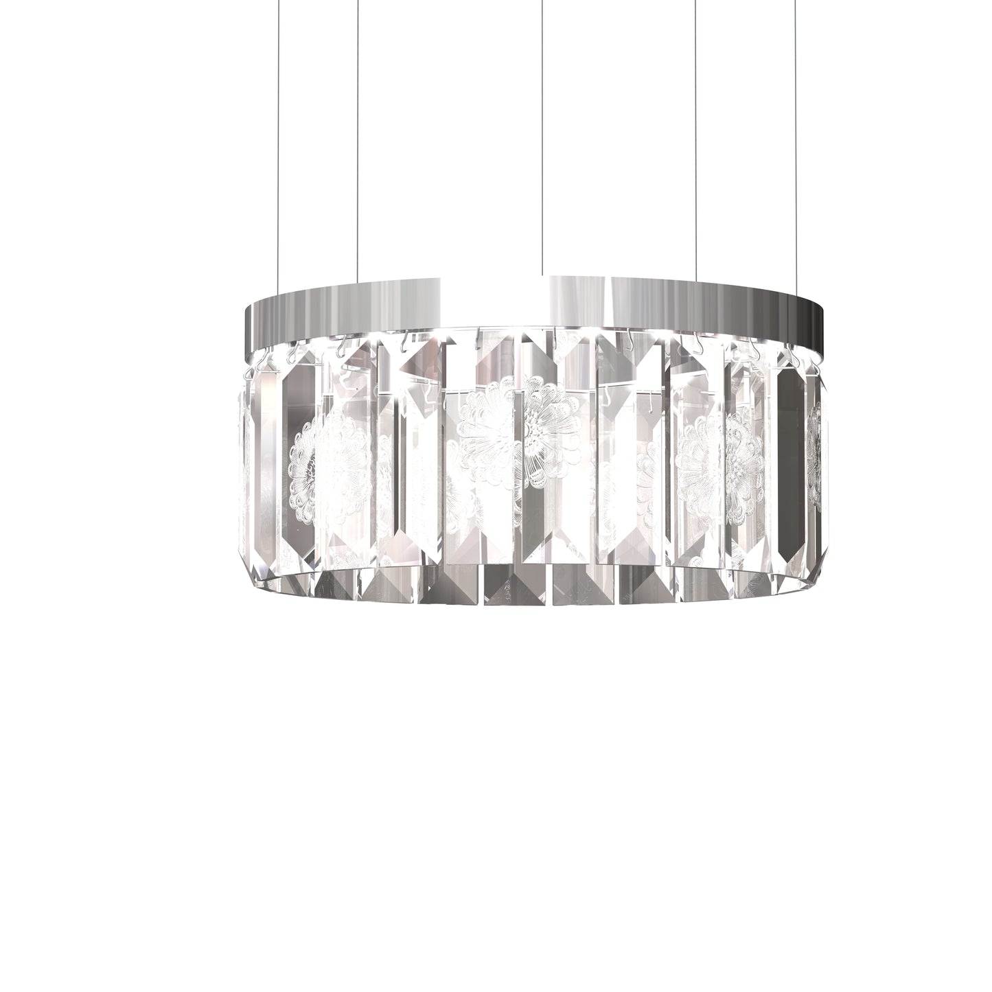 Serene 24 Prisms Chandelier, Circular