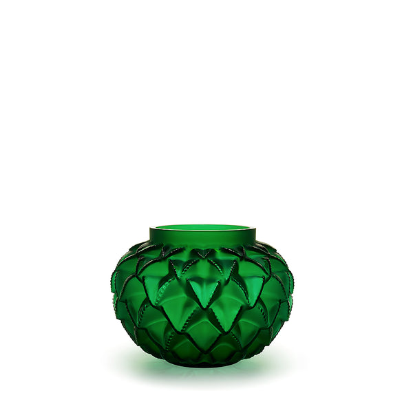 LALIQUE フランス　青緑色 花瓶 10488800-languedoc-small-