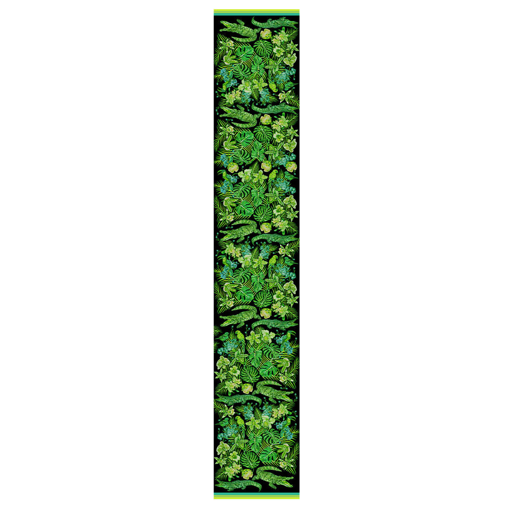 Scarf Lalique by Ginny Litscher, Neon green Jungle design
