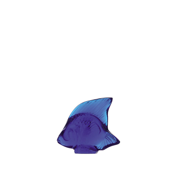 LALIQUE 青色 ガラス 魚の置物 3002100-fish-