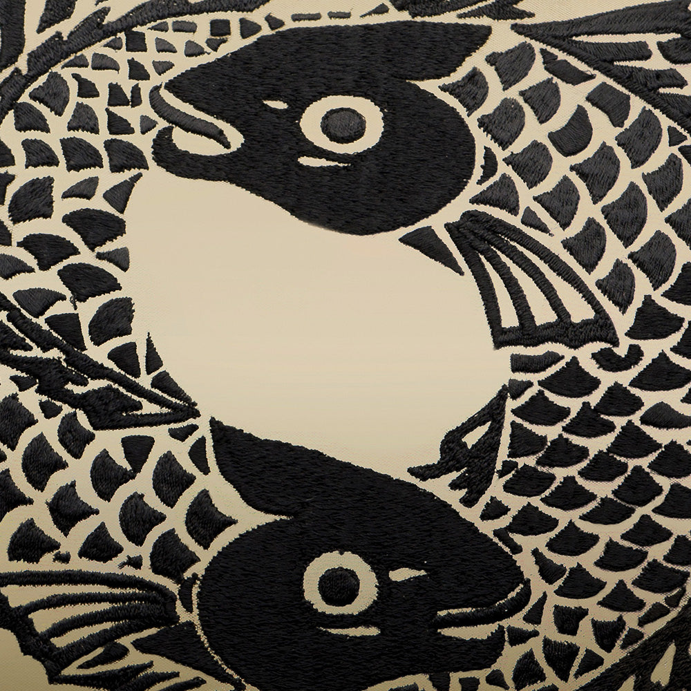 Koi Circle embroidered square cushion