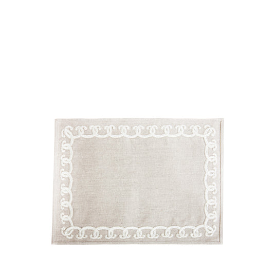 Scallop embroidered placemat