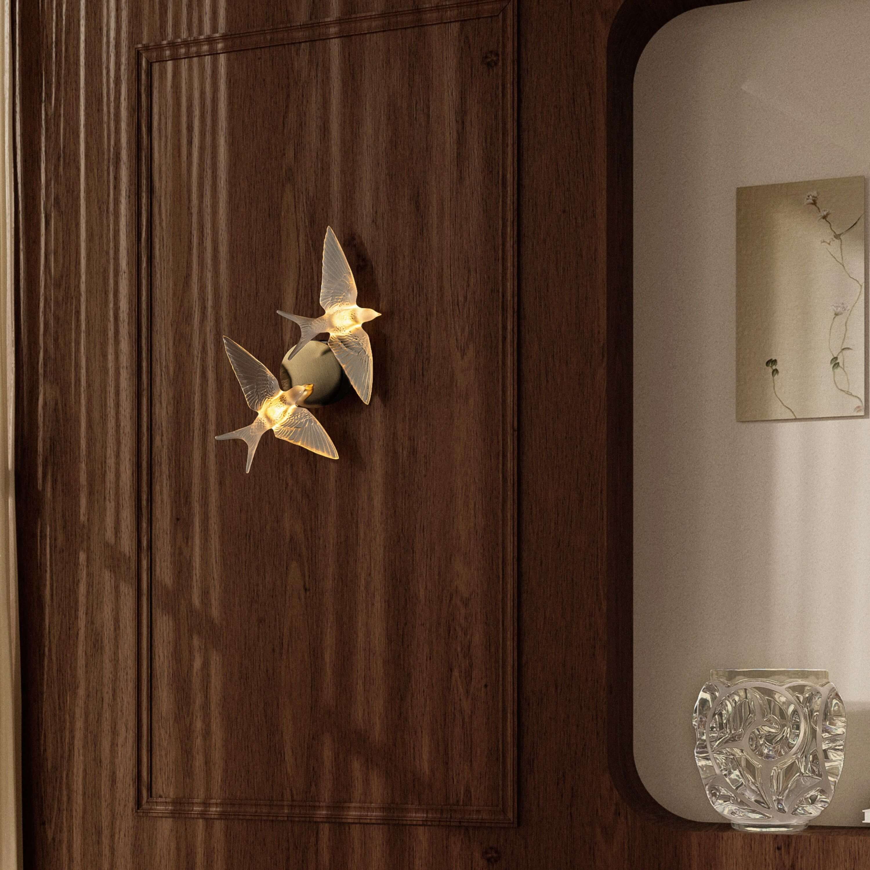 2 Swallows Wall Sconce – Lalique France