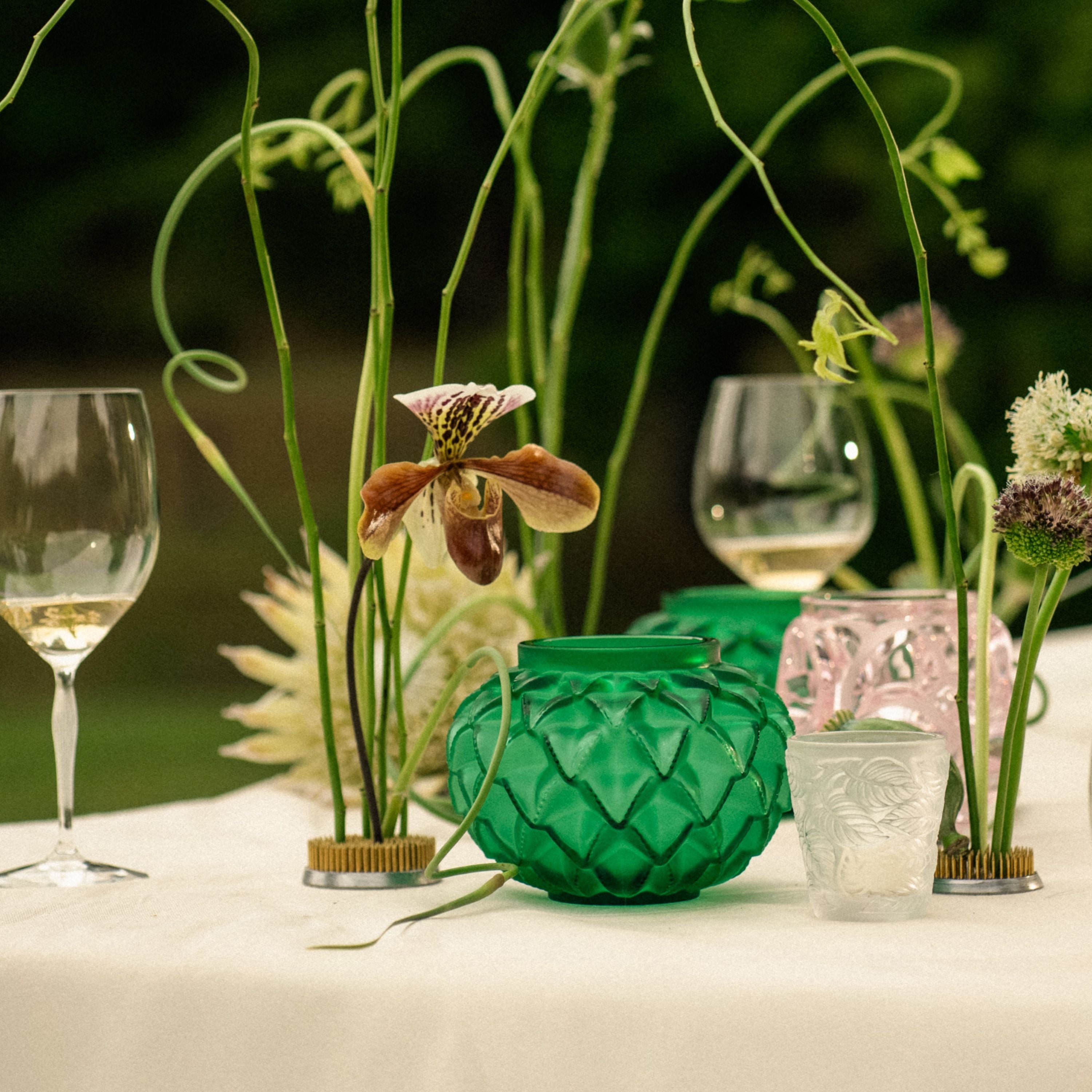 R LALIQUE ラリック　VASE 　オパルセント　チューリップ　クリスタル Languedoc vase – Lalique France