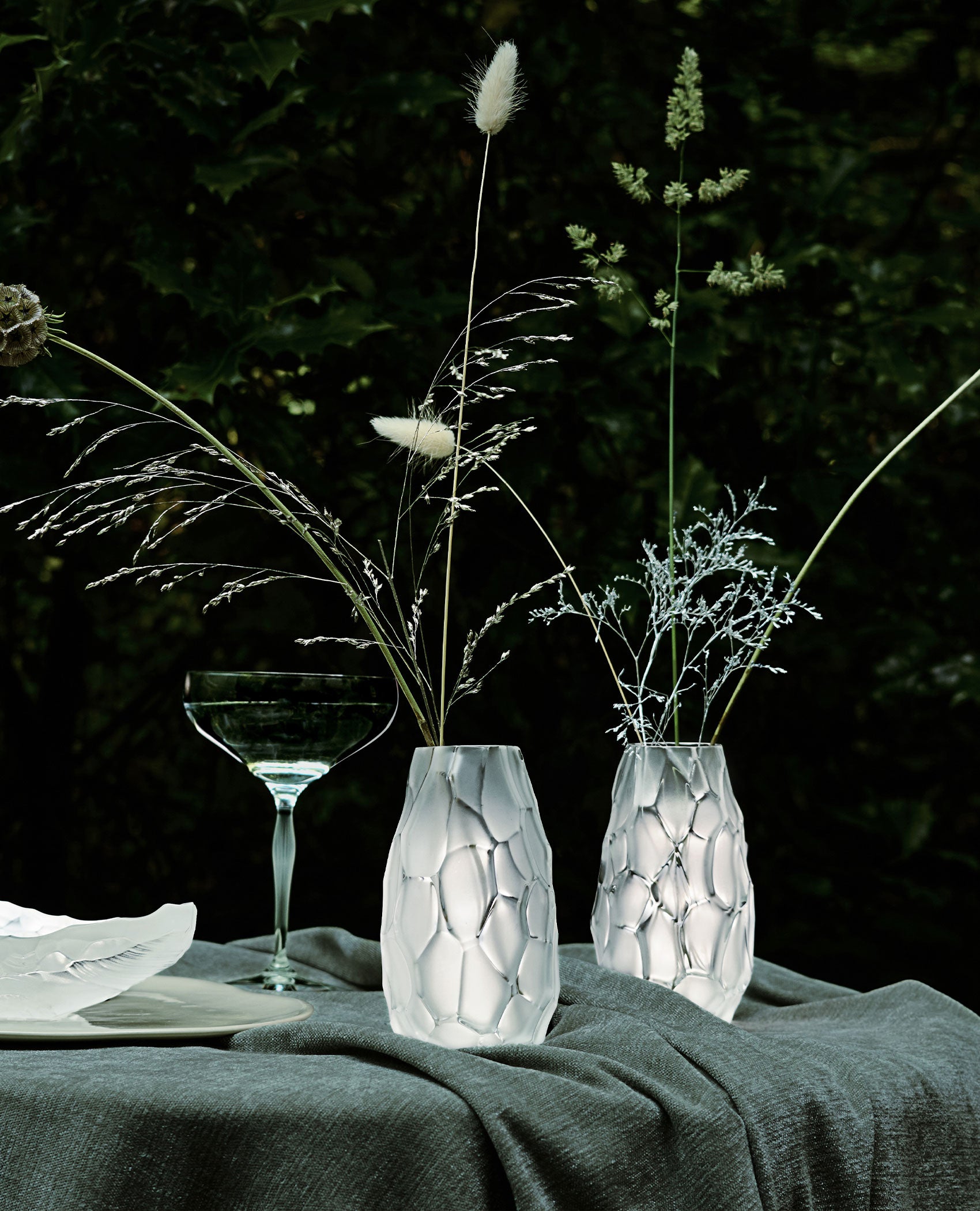 【新品未使用】LALIQUE ラリック　クリスタル 箸置 2個セット　クリスマス 新品未使用】LALIQUE ラリック クリスタル 箸置 2個セット クリスマス