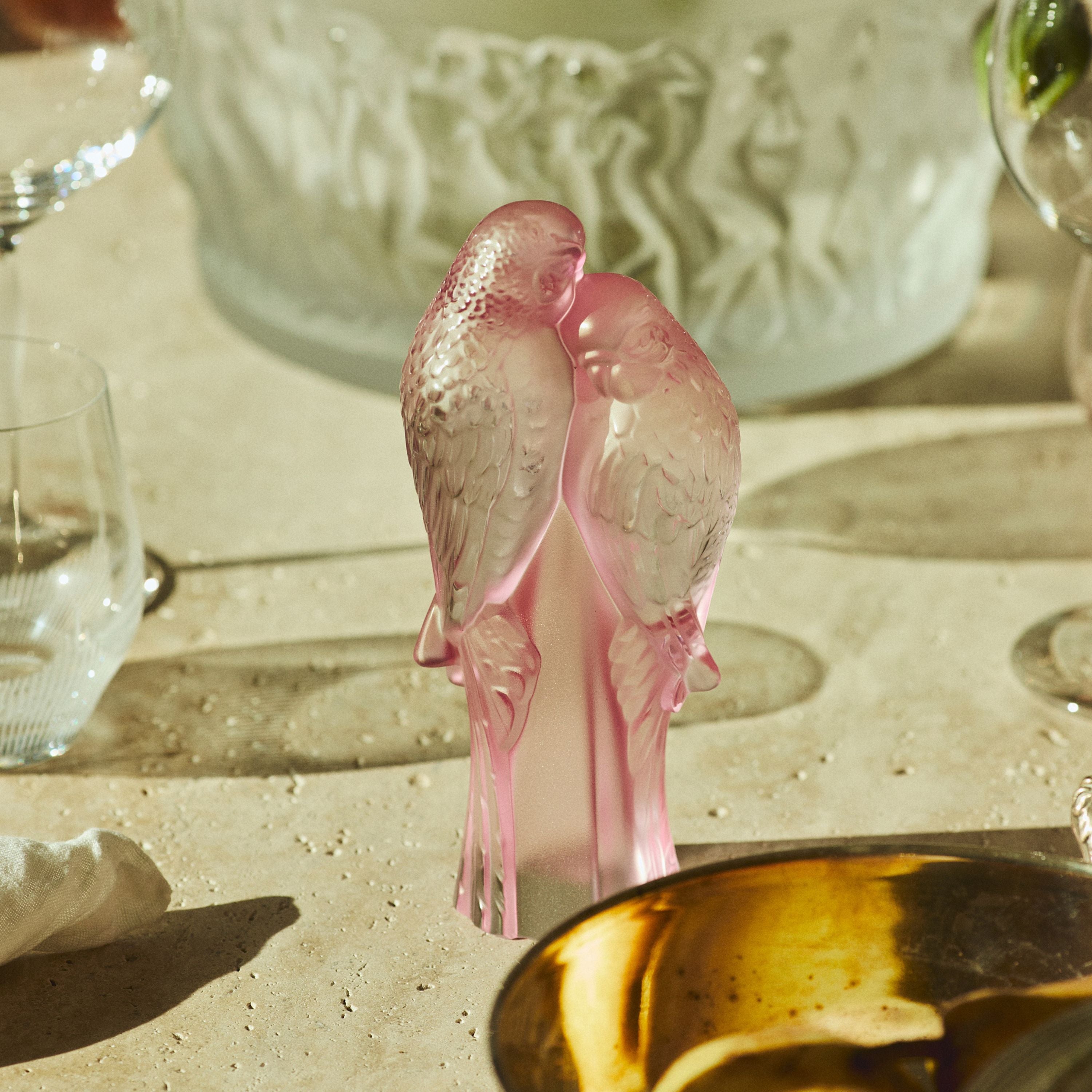 2 Parakeets Sculpture – Lalique France 2 Parakeets Sculpture – Lalique France