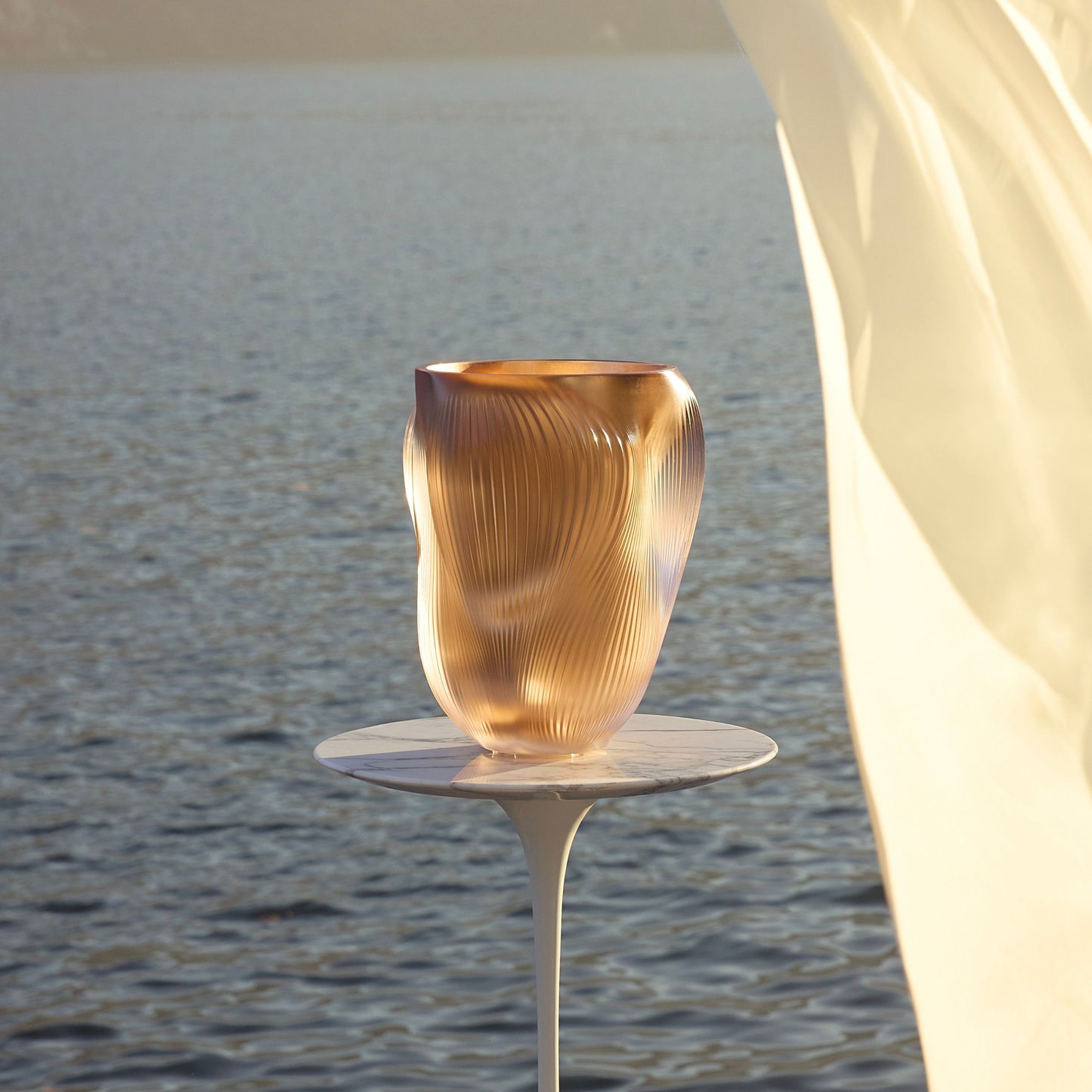 Vase Alizé Grand Modèle à la feuille d'or rose