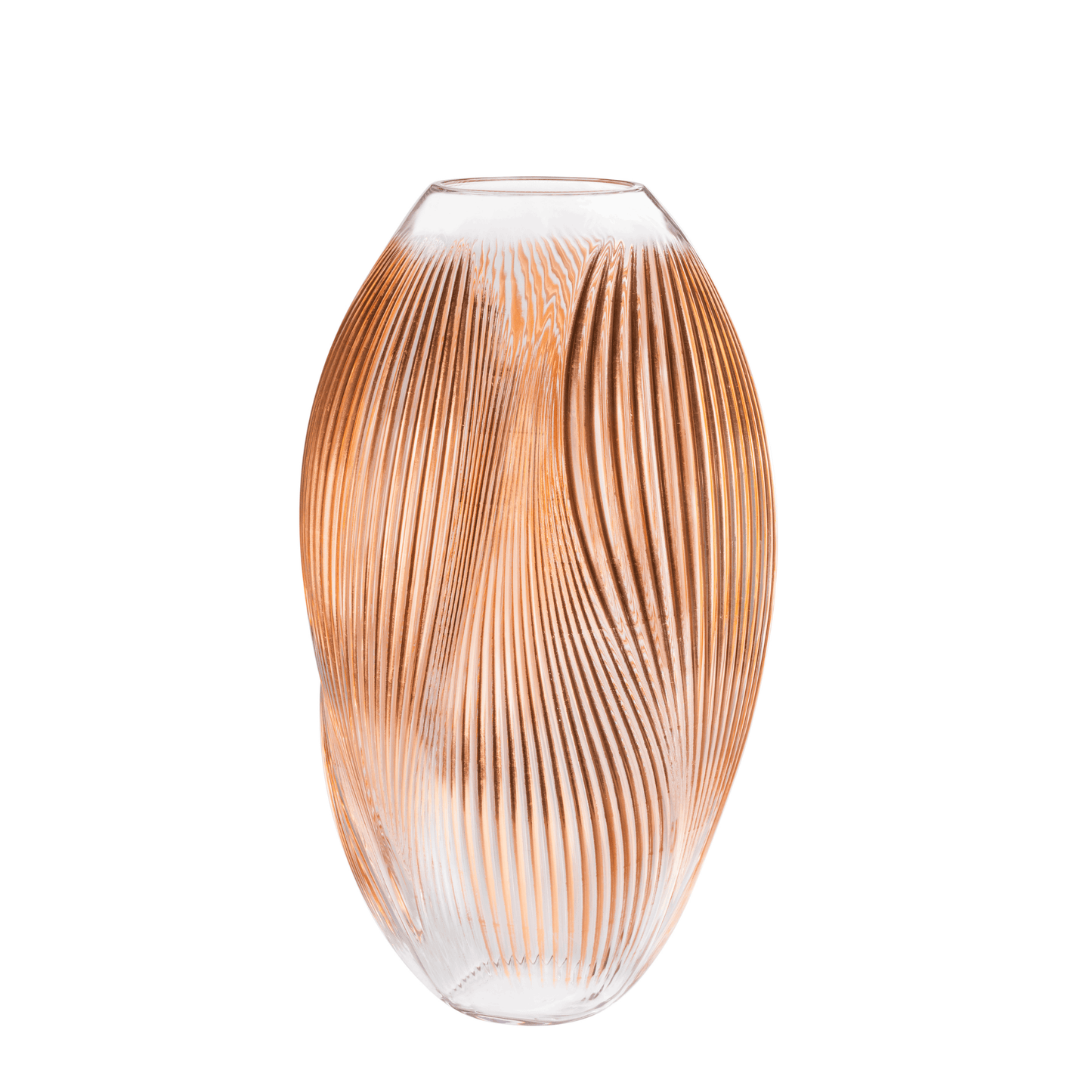 Vase Alizé XXL à la feuille d'or rose
