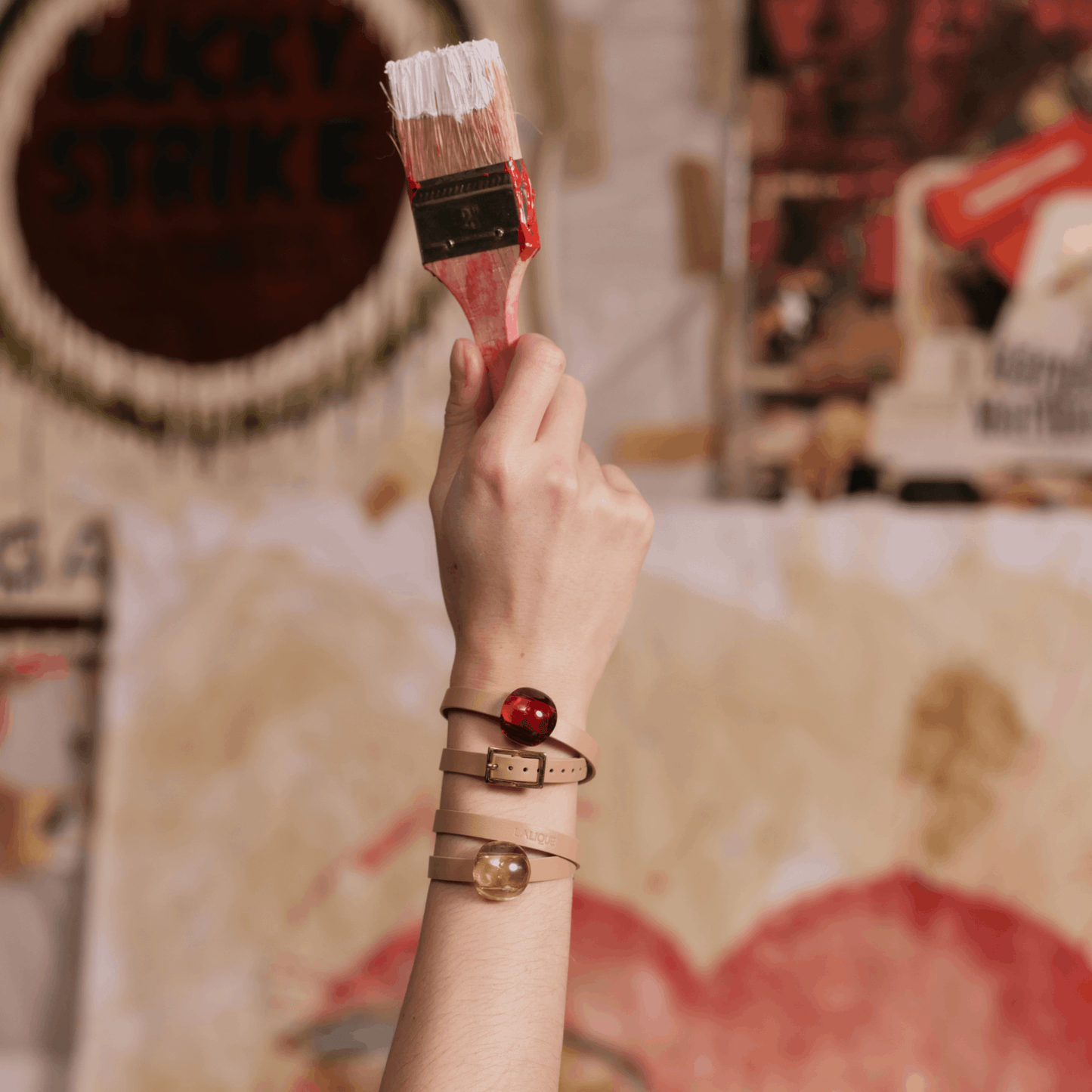 Bracelet Cuir Cabochon