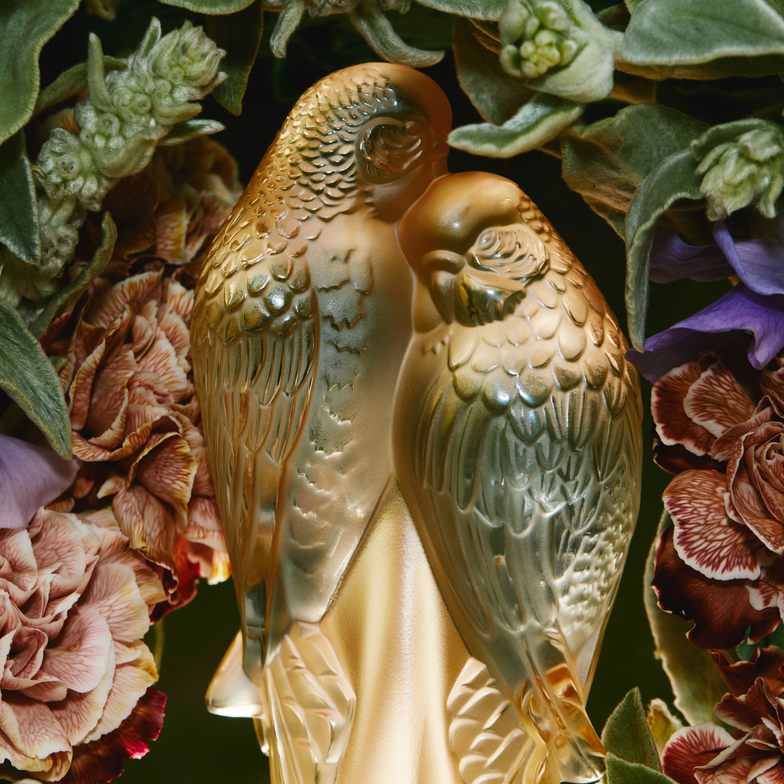 2 Parakeets sculpture – Lalique France