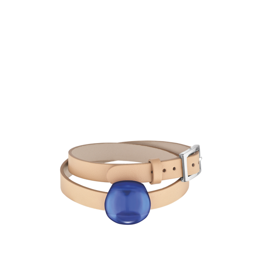 Cabochon leather bracelet